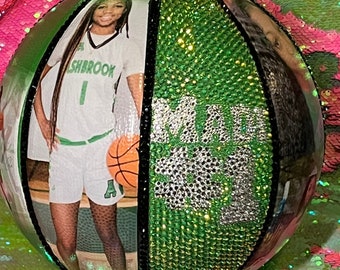 Personalized Picture and Rhinestone basketball