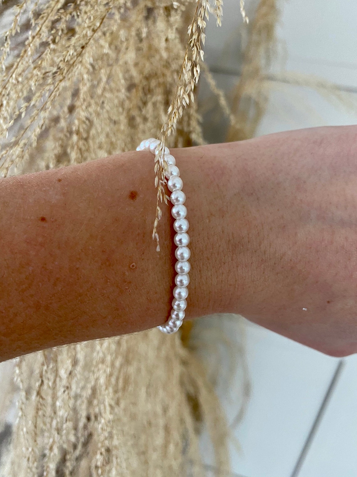 PEARL BEAD BRACELET stretch cord affordable aesthetic Etsy