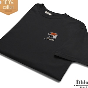 Toco Toucan Embroidered T-Shirt – Relaxed Fit 100% Cotton Heavyweight Tee – Pre shrunk fabric