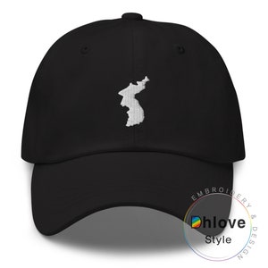 Cappello da papà con mappa della Corea, berretto da baseball ricamato - Minimalista - Regalo per papà - Cappello da papà divertente - Cappello carino