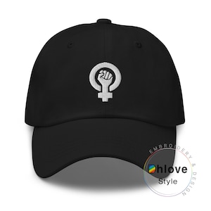 Woman Power Embroidered Dad Hat, Feminist Icon Design – Unisex Empowerment Baseball Cap – Women&#39;s Day gift