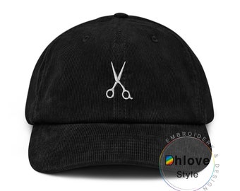 Beauty scissors Corduroy hat, Embroidery hat-Unisex