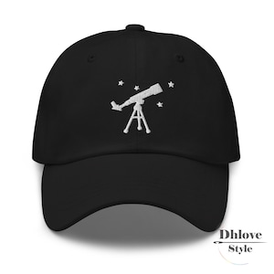 Telescope Embroidered Dad Hat – 100% Cotton, Adjustable Antique Buckle, Variety of Colors, Customizable Design