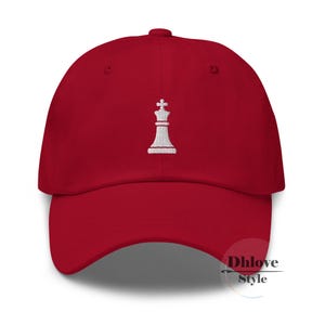 King Chess Embroidered Dad Hat, Minimal Chess Piece Design – Gift Hat – Custom Unisex Cap