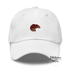 Croissant Embroidered Dad Hat, Foodie Gift – French bread – Cute Design – Custom Unisex Cap