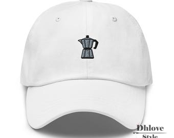 Moka Pot Embroidered Hat, Coffee Lover Cap, Espresso Gift