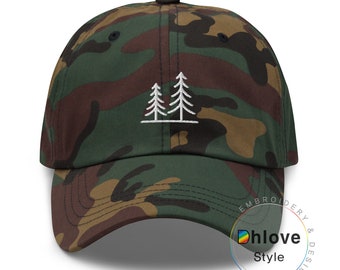 Pine Tree Dad hat, Embroidered Baseball Cap-Unisex