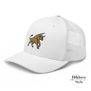 Embroidered Bull Trucker Cap: Funny Taurus Gift, Custom Design