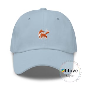 Red Fox Embroidered Dad Hat: Customizable Cotton Baseball Cap