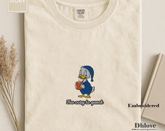 Gemütliches Enten-besticktes Shirt - Comfort Colors 1717 Garment-Dyed Heavyweight Unisex T-Shirt
