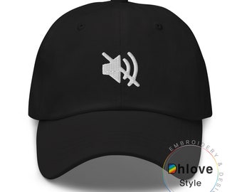 Mute Icon Embroidered Classic Dad Hat – 100% Cotton Adjustable Cap – Trendy fit – Customizable Design