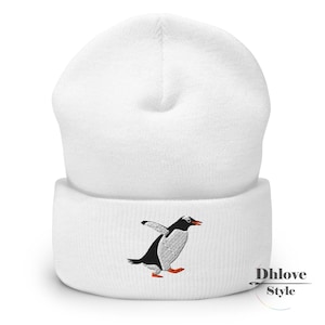 Gentoo Penguin Embroidered Cuffed Beanie, Cute Penguin Gift for Winter – Custom Unisex Hat