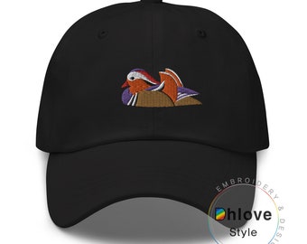 Mandarin duck Dad hat, Embroidery hat-Unisex