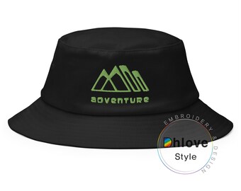 Mountain Bucket Hat,Embroidered Dad hat-Nature hat-Unisex