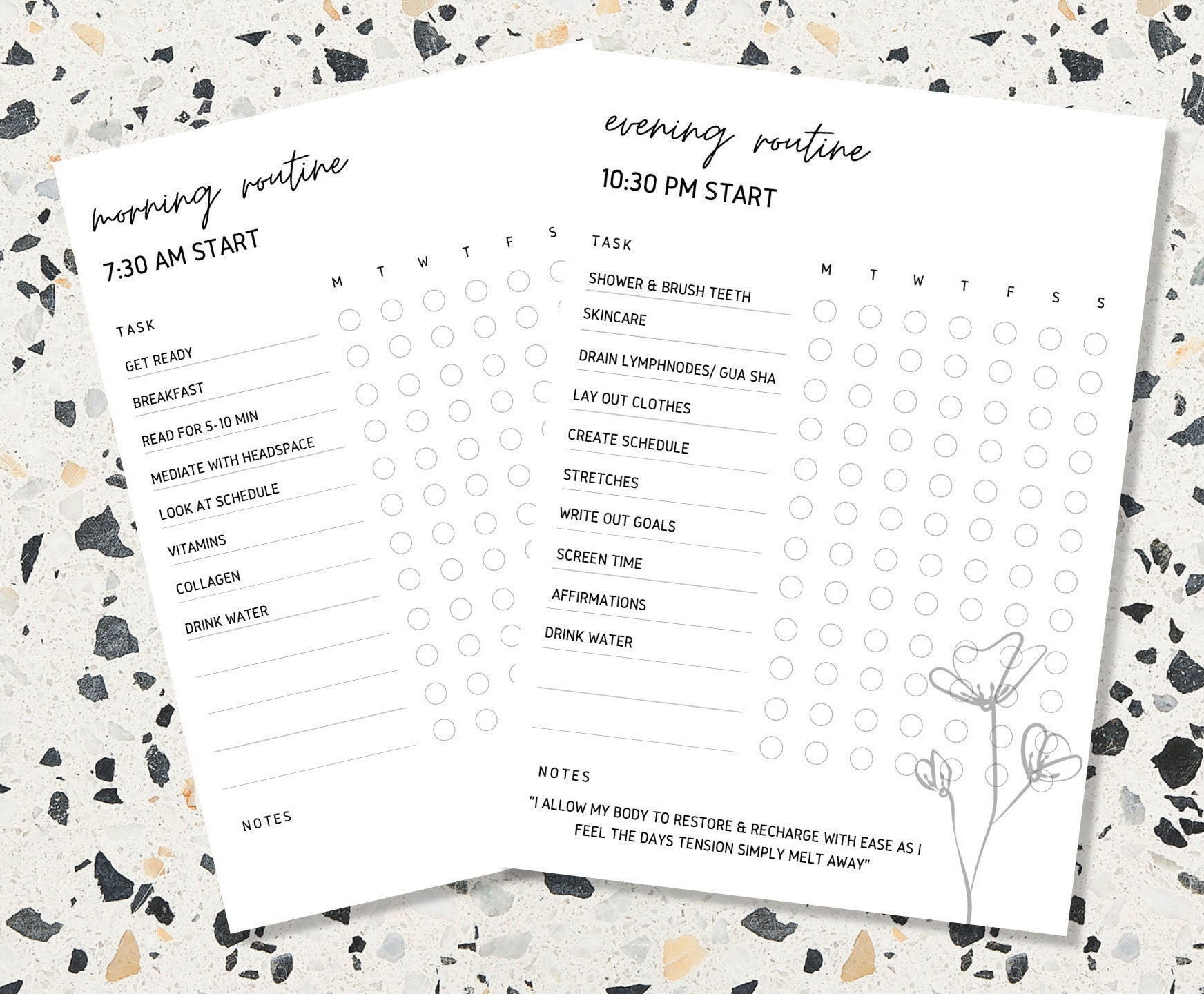 Editable Morning and Night Routine Checklist | Etsy