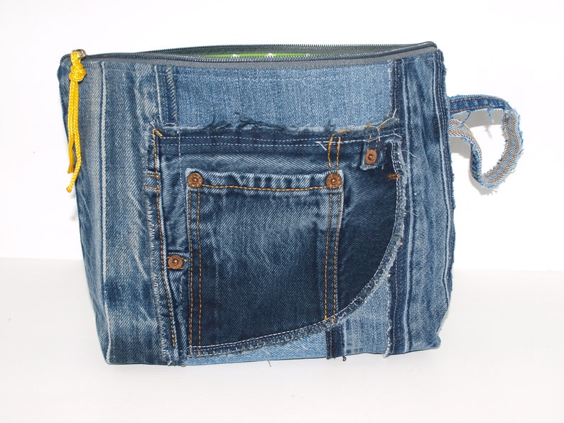 Jeans bag project bag clutch cosmetic bag upcycling bag universal bag image 4