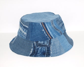 Jeans Bucket Hat upcycling Jeanshut Fischerhut