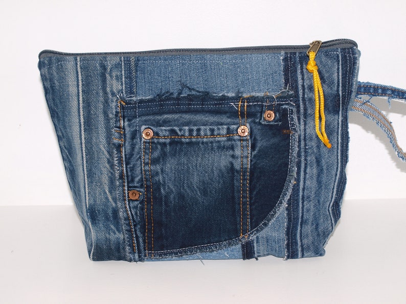 Jeans bag project bag clutch cosmetic bag upcycling bag universal bag image 10