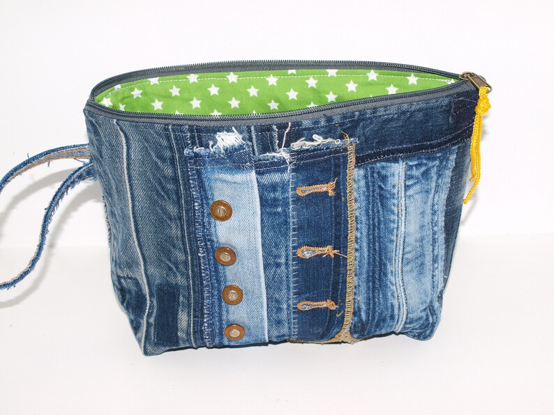 Jeans bag project bag clutch cosmetic bag upcycling bag universal bag image 9