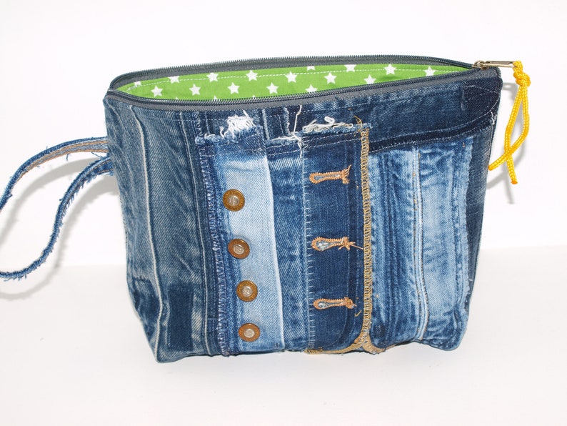 Jeans bag project bag clutch cosmetic bag upcycling bag universal bag image 1