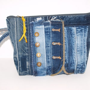 Jeans bag project bag clutch cosmetic bag upcycling bag universal bag image 7