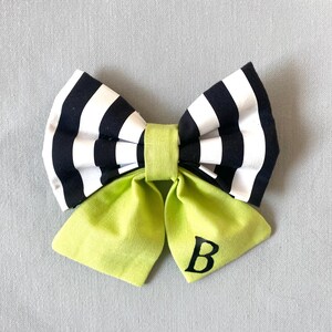 Beetlepooch Personalised Dog Sailor Bow, Custom Letter, Halloween Dog Outfit, Handmade and Hand printed Unique Design