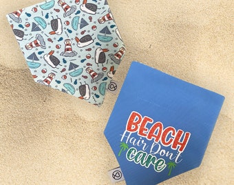 Beach Hair Don't Care / Gaviotas Reversible Summer Dog Bandana