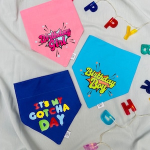 Gotcha Day dog bandana, Birthday Boy dog bandana, Birthday Girl dog bandana, birthday pet scarf, birthday cat bandana, dog birthday,