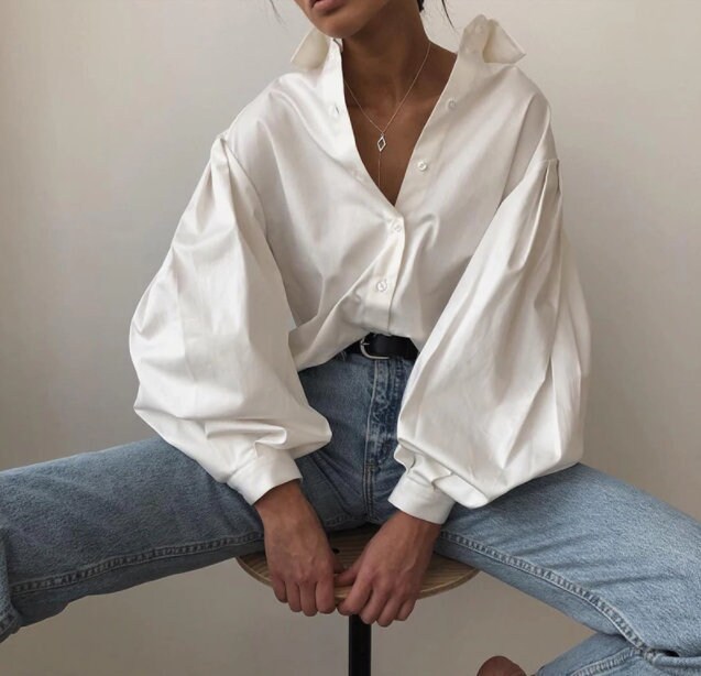 Gaston - Lantern Sleeve Vintage Blouse