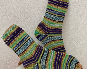 Kuschelsocken „daiquiri“ (44/45) 6-fädig - handgestrickt