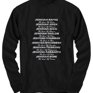 Jehovah Names of God/9 Colors/9 Styles/Adult and Youth Sizes