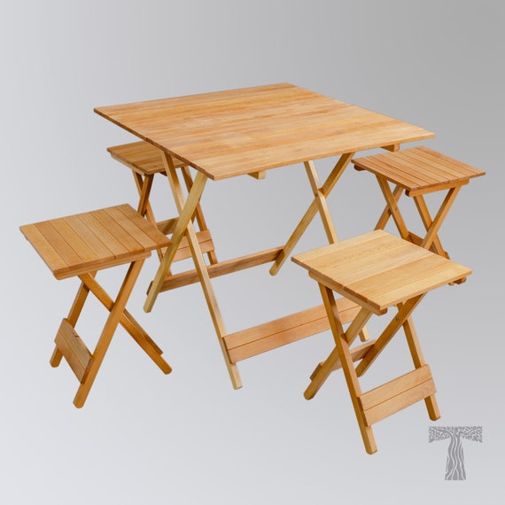  TS TAC-SKY Mesa plegable, mesa de picnic de madera plegable,  mesa ligera enrollable, mesa plegable de madera para campamento, campamento  interior y exterior, barbacoa, viajes, playa, fiesta : Patio, Césped y