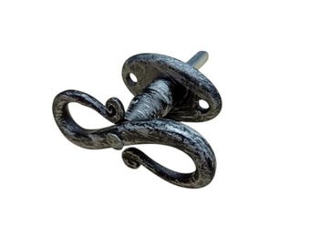 Hand-Forged Drawer Pull: Rustic Blacksmith Wrought Iron Knob