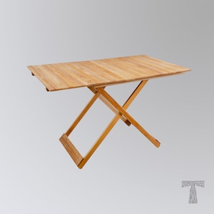 Mesa plegable L, mesa de picnic plegable de madera / Mesa de coche / Mesa de picnic / Muebles de patio-balcón / Mesa plegable personalizada / Mesa de ducha para bebés