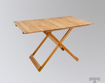 Folding table L, wooden folding picnic table / Car Table/Picnic Table/Patio-Balcony Furniture/Custom Foldable Table/ Baby Shower Table