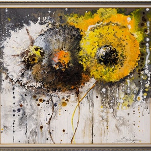 Dandelion Wall Art, Dandelion Canvas, Flower Wall Decor Living Room Bedroom Deco