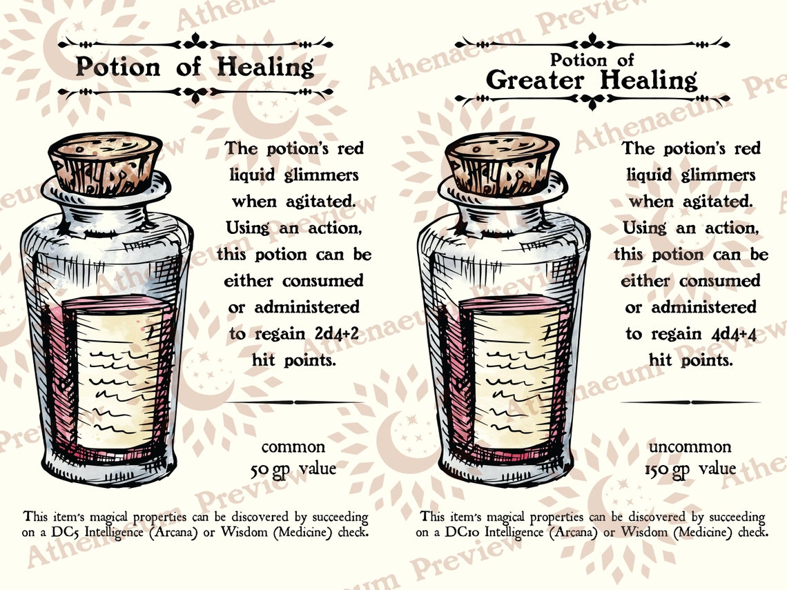 Potion of Healing: D&amp;D Item Card Packs - Etsy