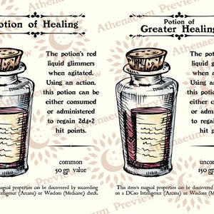 Potion of Healing: D&amp;D Item Card Packs - Etsy