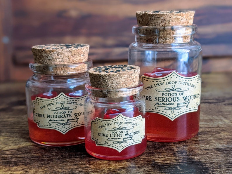 Potions of Cure Wounds pathfinder 1st Ed. Complete Set D8 Etsy