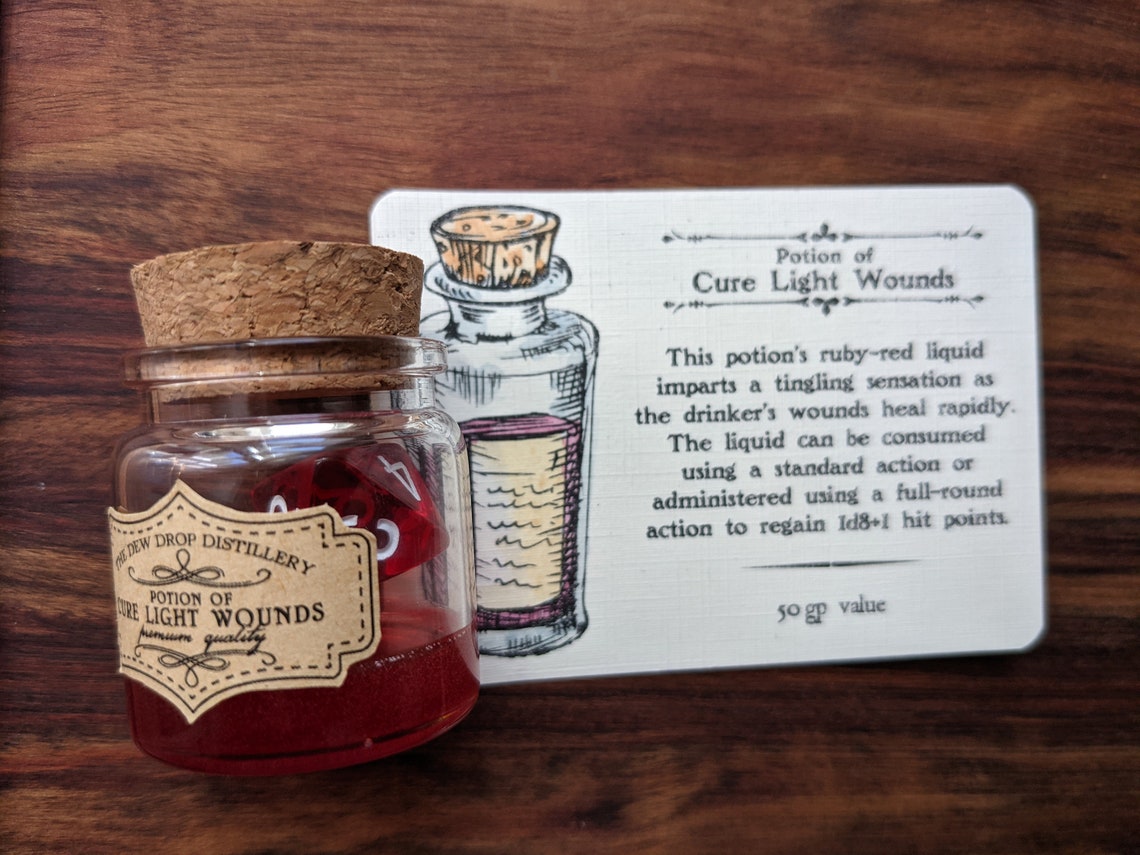 Potions of Cure Wounds pathfinder 1st Ed. Complete Set D8 Etsy