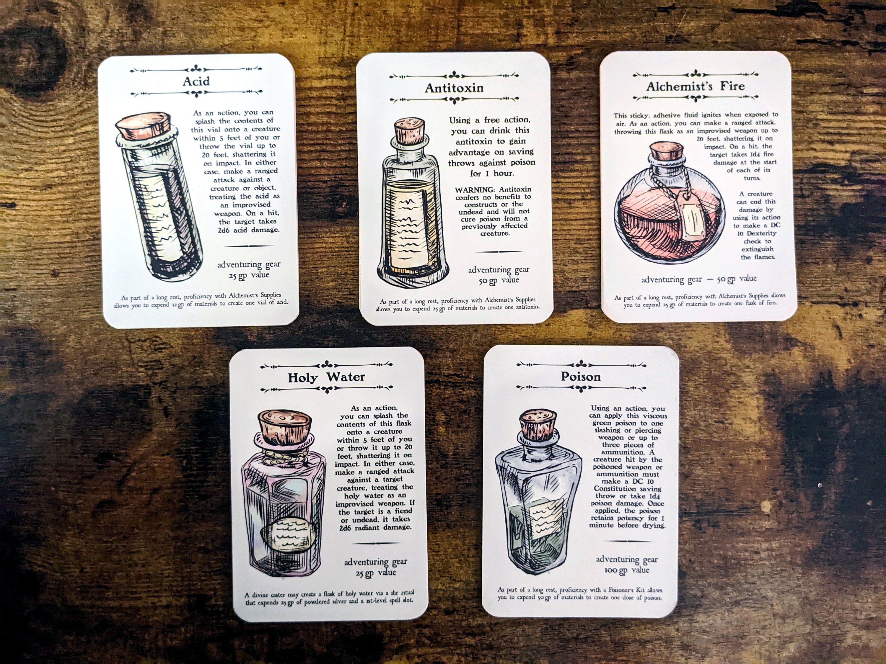 Adventuring Gear D&D Item Card Packs Etsy