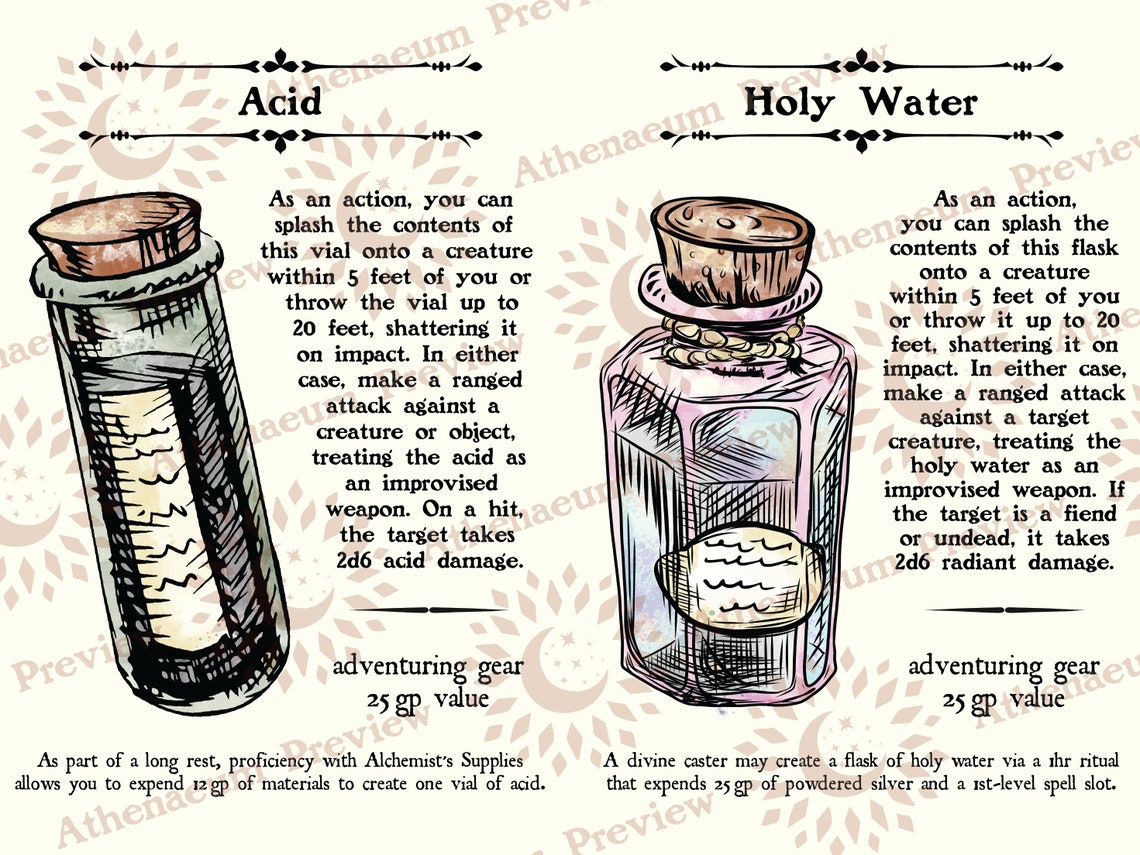 Adventuring Gear: D&D Item Card Packs - Etsy