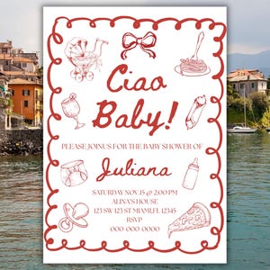 Ciao Baby Shower Invitation – Italian-Inspired Editable Baby Shower Template