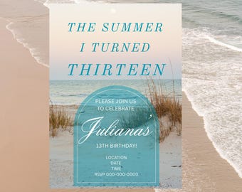 The Summer I Turned Birthday Invite