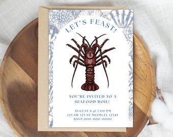 Faire bouillir des fruits de mer homard et crabe : modèle de dîner modifiable