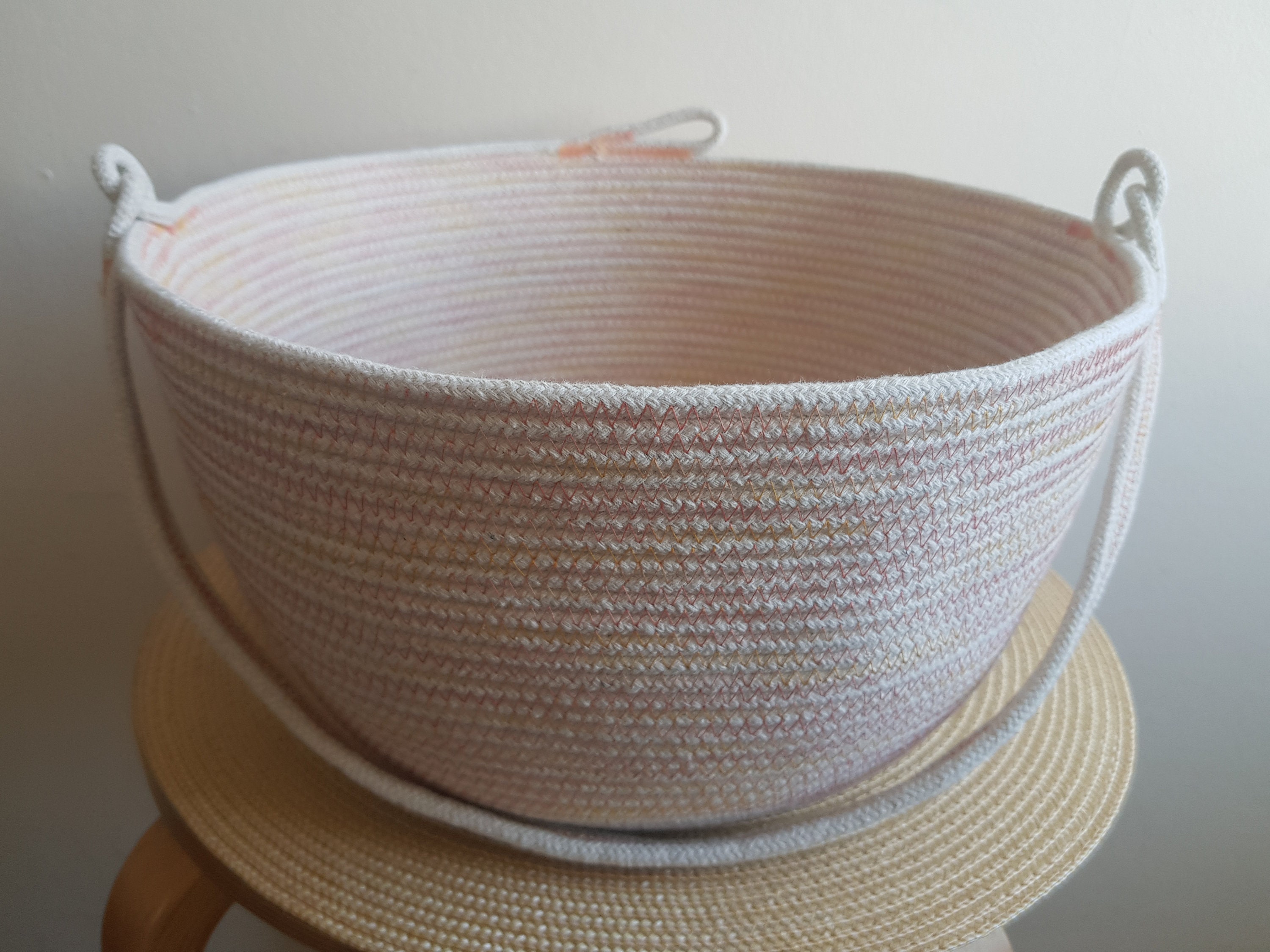 Medium cotton rope basket with handle Etsy.de