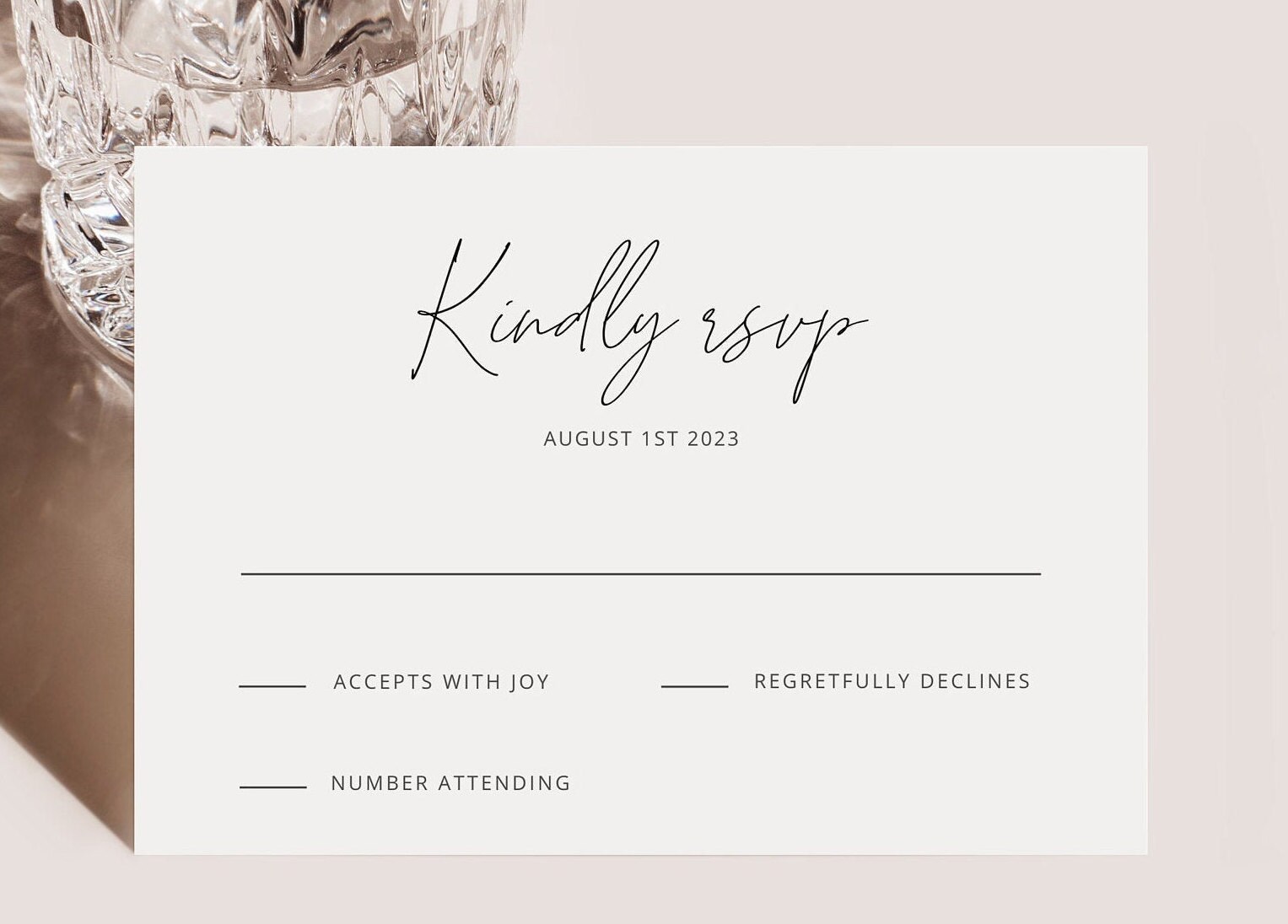 Wedding RSVP Card Template Printable RSVP Card Minimalist - Etsy