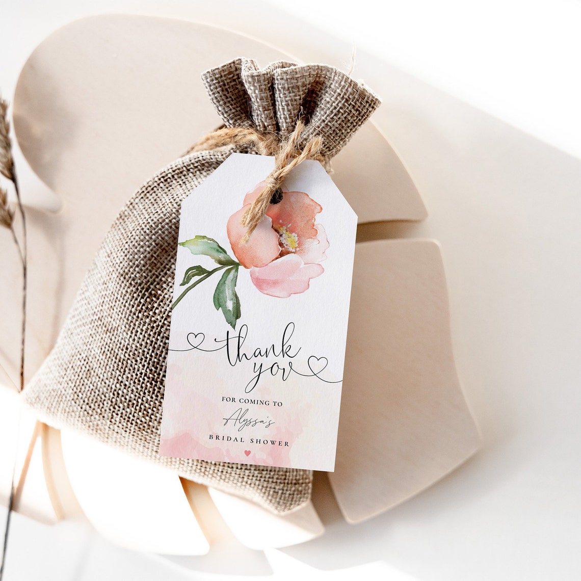 Thank You Favor Tag Template, 2 Sets of Tags and Signs, Editable Thank ...