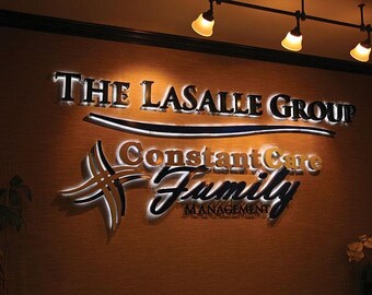 Backlit Signage, Custom Led Logo Sign, 3D Design Custom Logo Sign, Illuminated Metal Logo, Indoor Sign, Reception Sign, İlluminated Signage