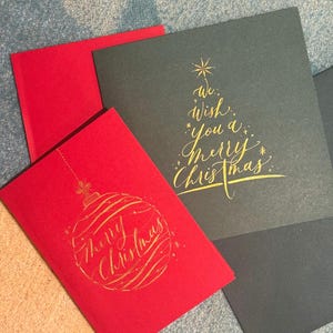 Paquete de caligrafía para tarjetas navideñas escritas a mano